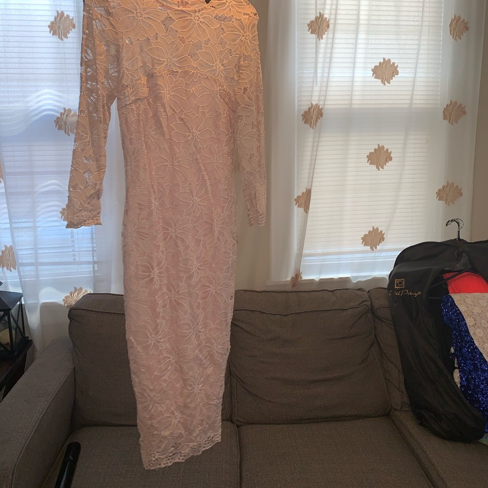 Beige knee length dress